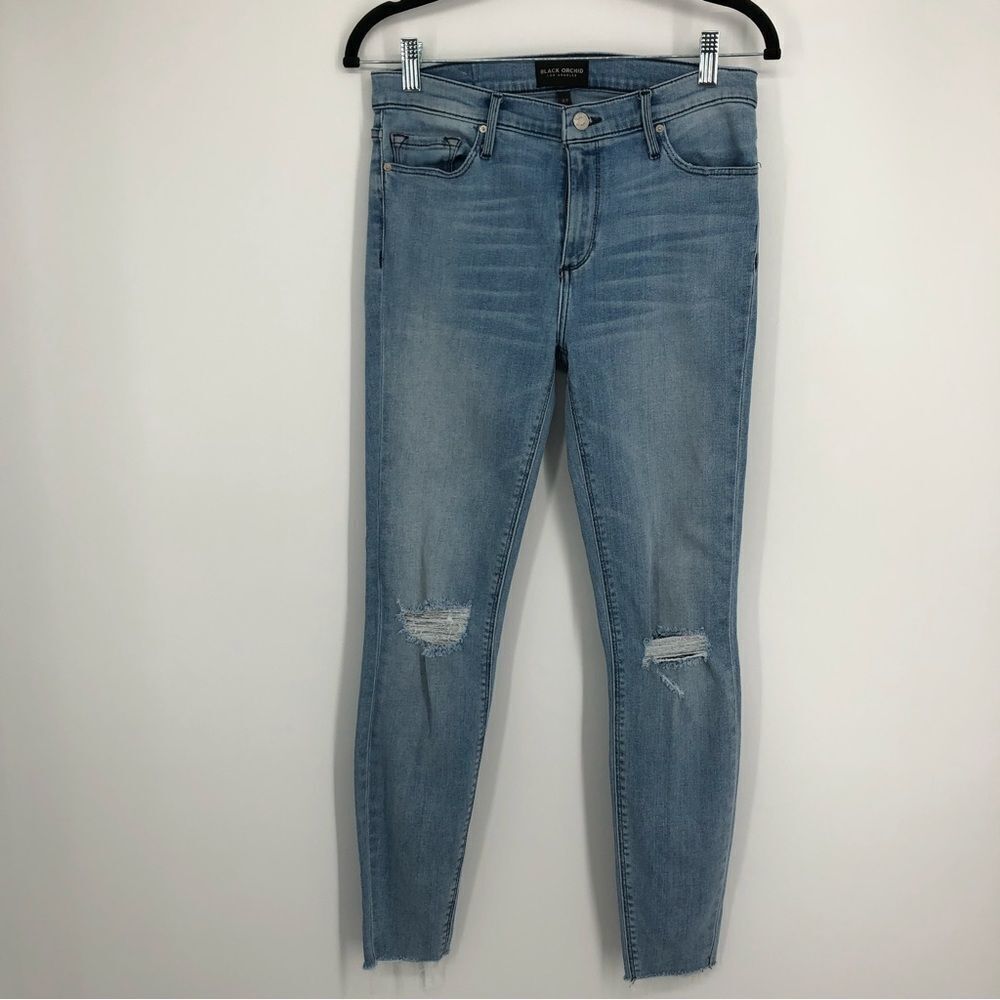 Black Orchid Noah Ankle Fray Jean Light Wash‎ Womens 27